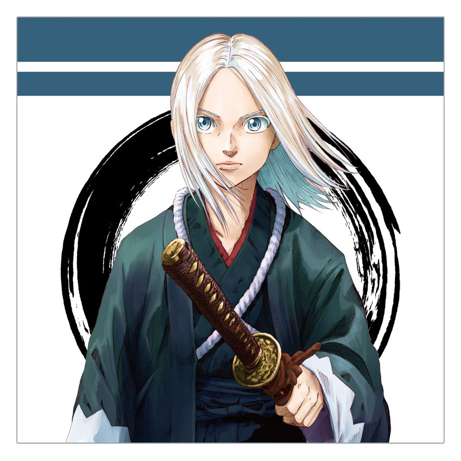 青のミブロ　巾着袋　にお