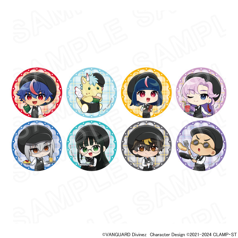カードファイト‼︎ヴァンガード DIVINEZ ホログラム缶バッジ　全8種 TVアニメ『カードファイト!! ヴァンガード Divinez』×プリンセスカフェ